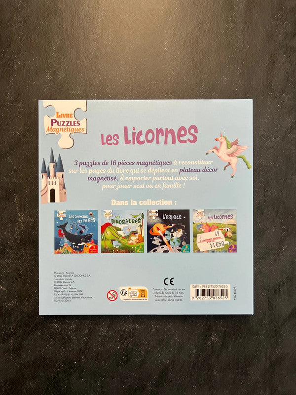 Livre puzzles magnétiques - les licornes