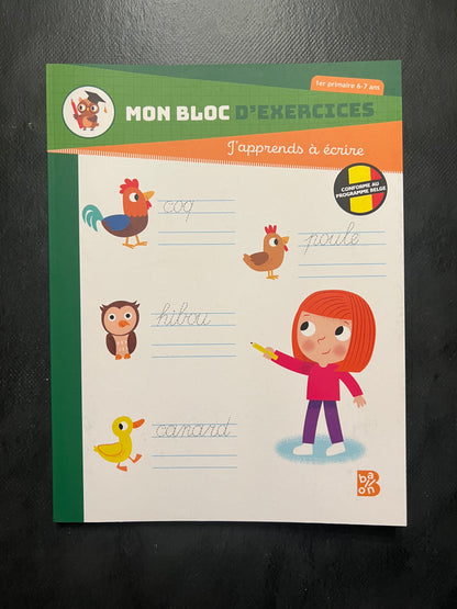Cahier d'exercices - j'apprends à écrire