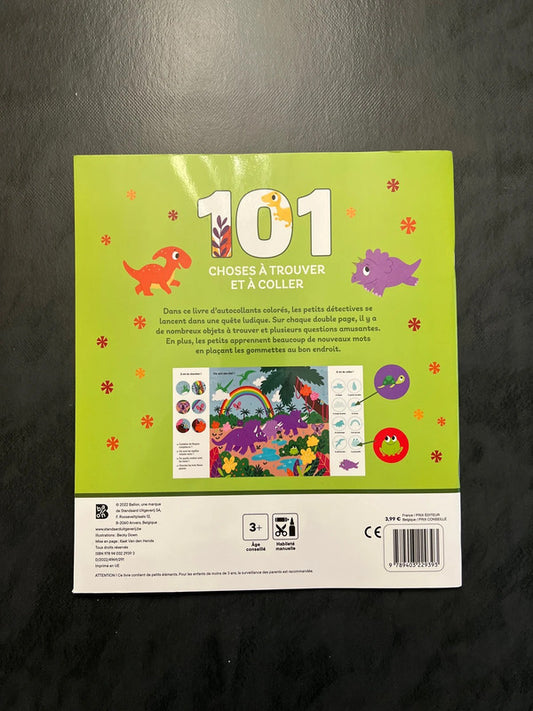 101 choses à trouver et à coller - les dinosaures
