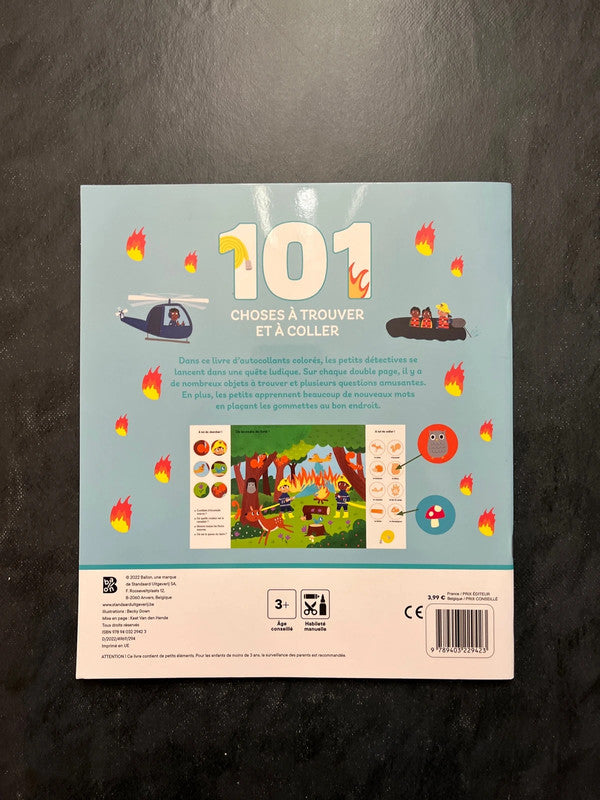 101 choses à trouver et à coller - les pompiers