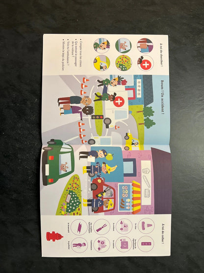 101 choses à trouver et à coller - les pompiers