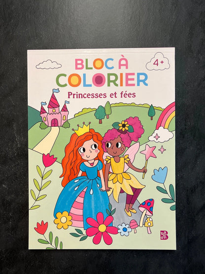 Bloc à colorier - princesses et fées