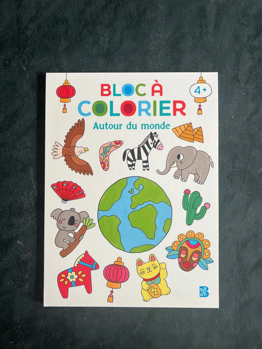 Bloc à colorier - autour du monde