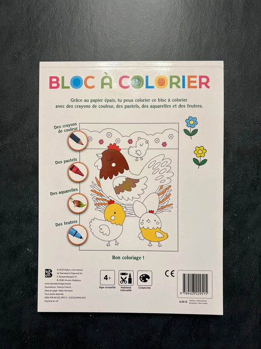 Bloc à colorier - la ferme