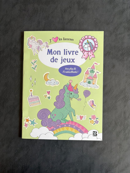 Mon livre de jeux - j'aime les licornes