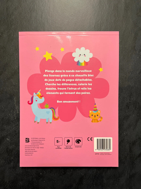 Cherche les différences - les licornes
