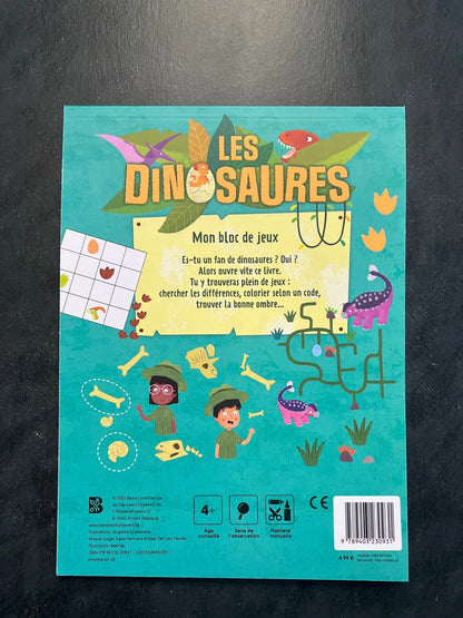 Mon bloc de jeux - les dinosaures