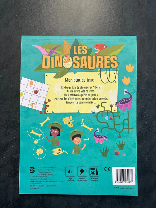 Mon bloc de jeux - les dinosaures