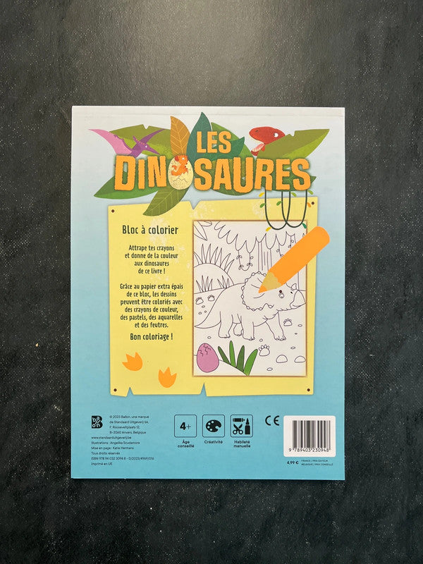 Bloc à colorier - les dinosaures