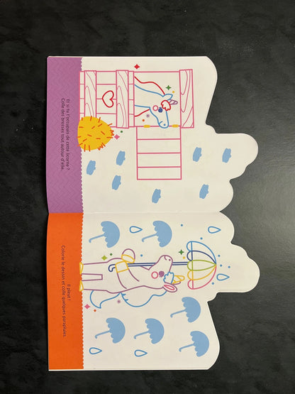 Coller et colorier - bonjour petite licorne !