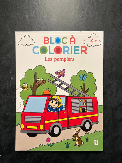 Bloc à colorier - les pompiers