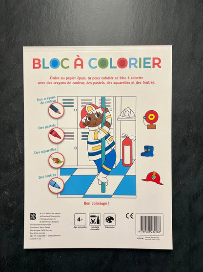 Bloc à colorier - les pompiers
