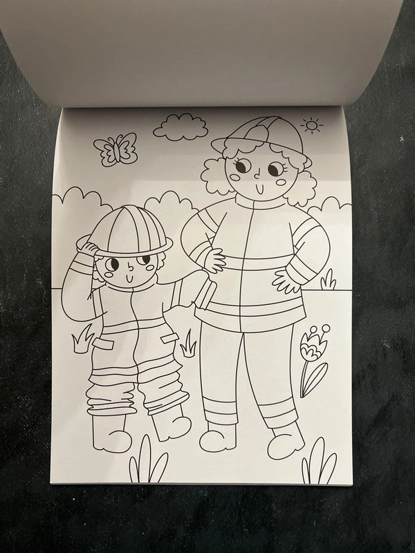 Bloc à colorier - les pompiers