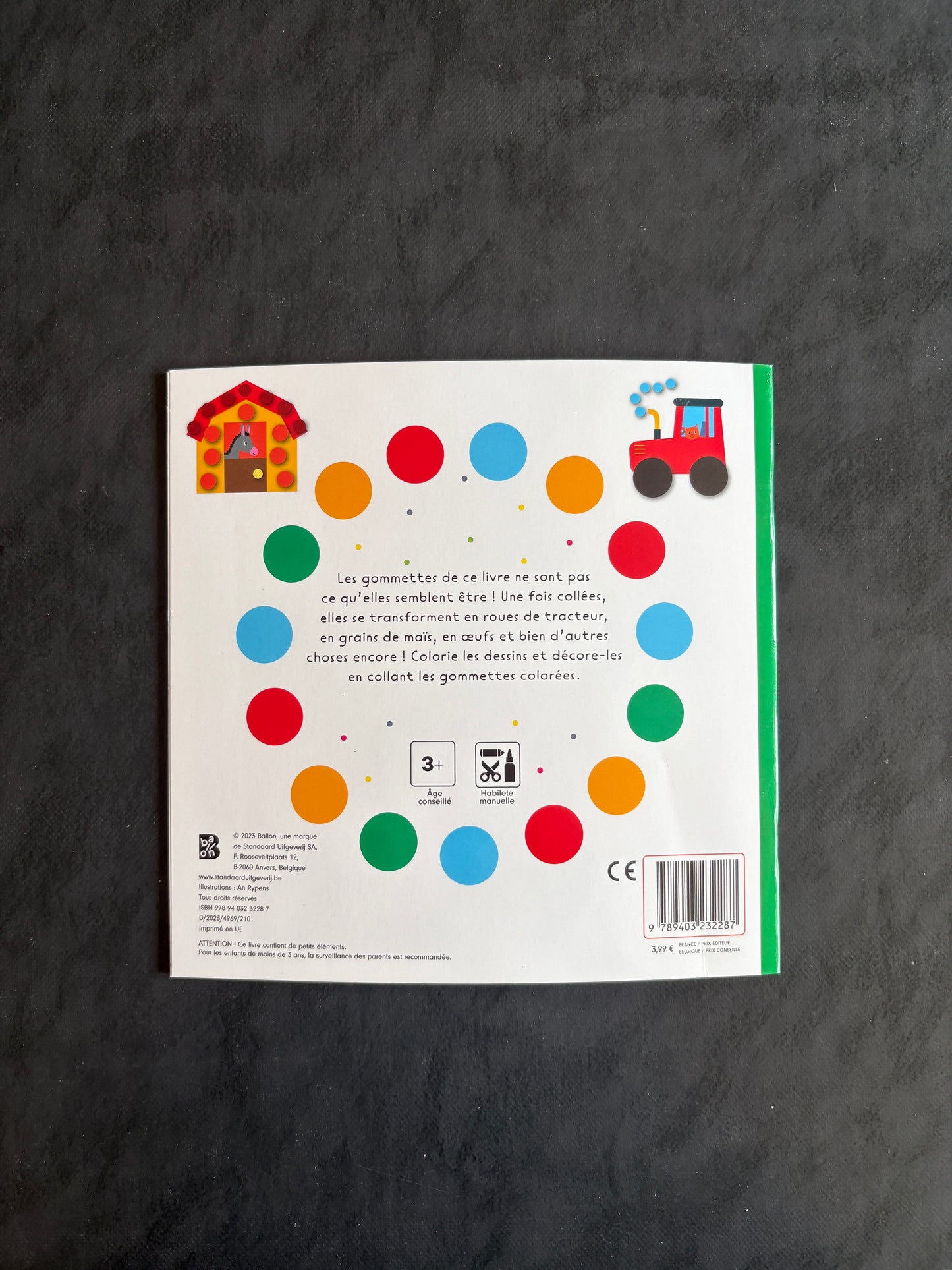 Livre gommette - La ferme - Dès 3 ans