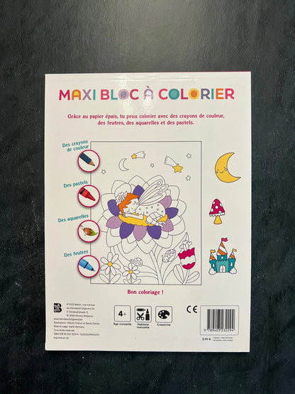 Maxi bloc à colorier - les licornes princesses et fées