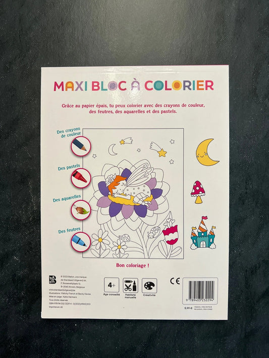 Maxi bloc à colorier - les licornes princesses et fées