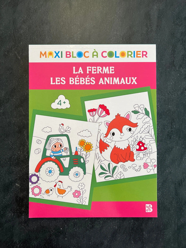 Maxi bloc à colorier - la ferme et les bébés animaux