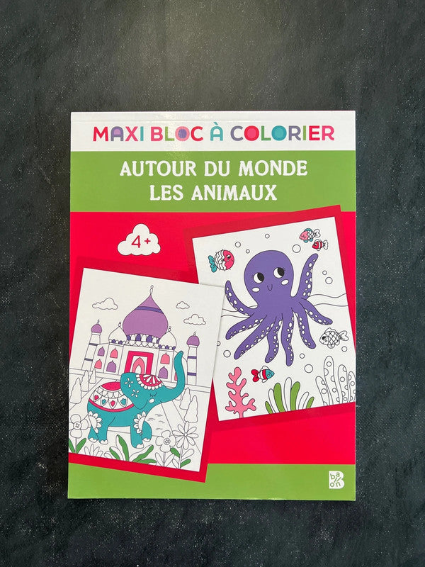 Maxi bloc à colorier - autour du monde les animaux