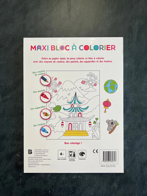 Maxi bloc à colorier - autour du monde les animaux