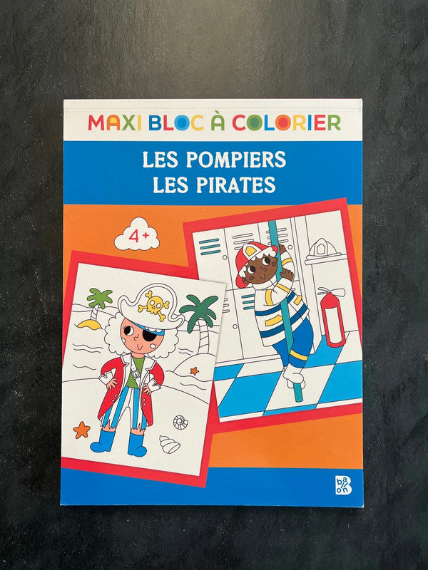 Maxi bloc à colorier - les pompiers, les pirates