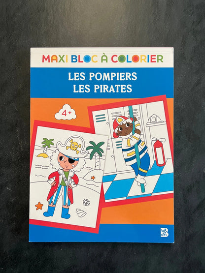 Maxi bloc à colorier - les pompiers, les pirates
