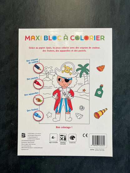 Maxi bloc à colorier - les pompiers, les pirates