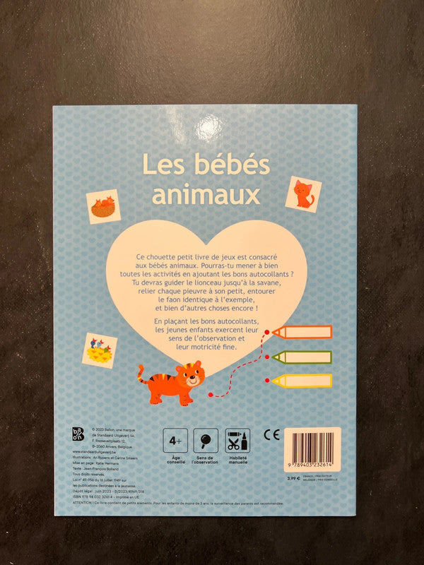 Livre d’autocollants - les bébés animaux