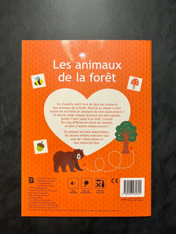 Livre d’autocollants - les animaux de la forêt