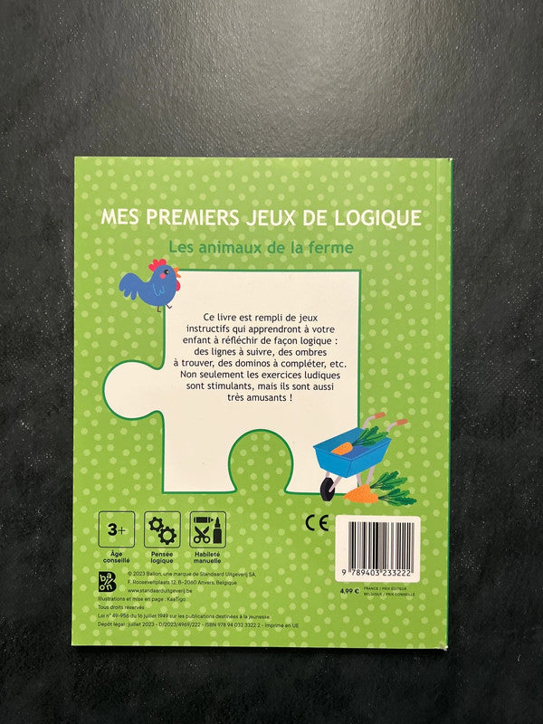 Mes premiers jeux de logique - les animaux de la ferme
