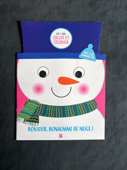 Coller et colorier - bonjour, bonhomme de neige !