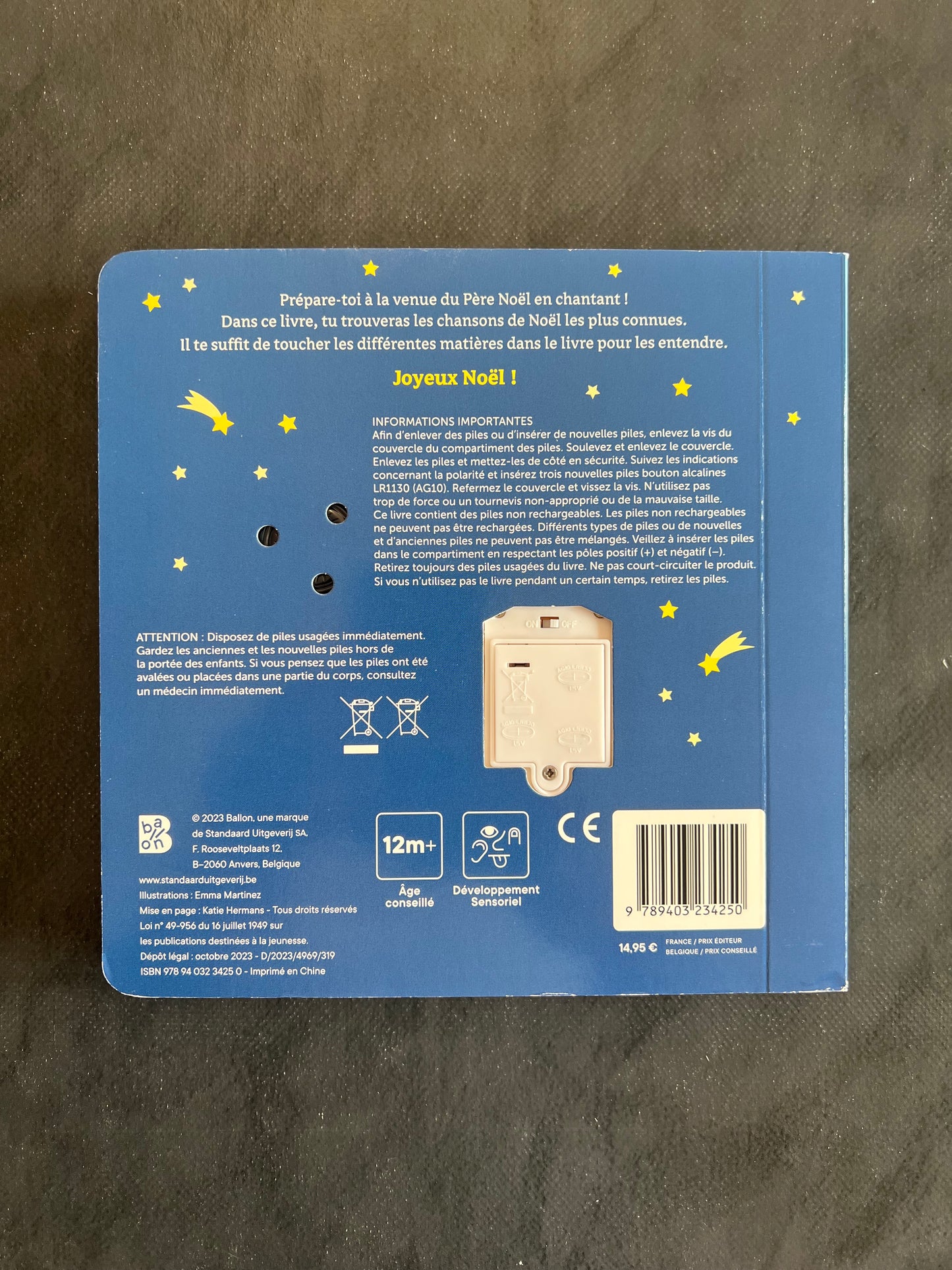 Mon livre à toucher avec des chansons - joyeux noël