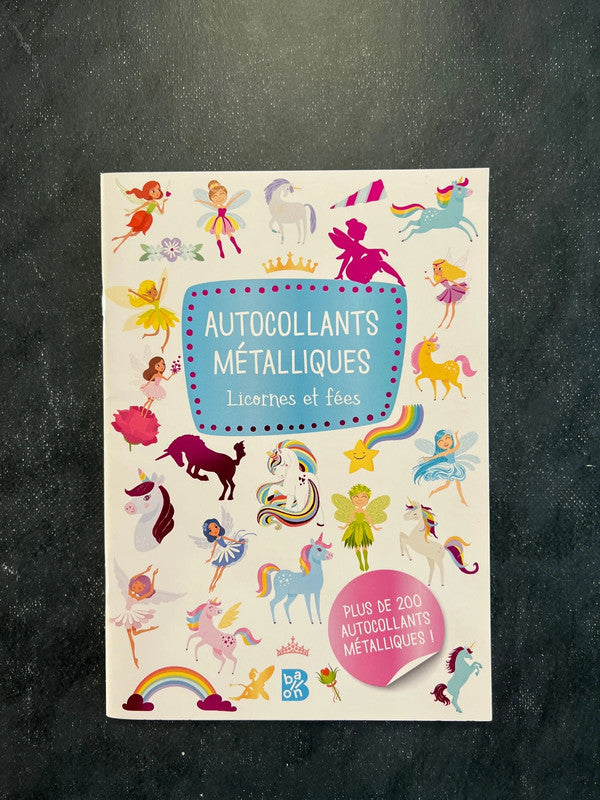 Autocollants métalliques - licornes et fées