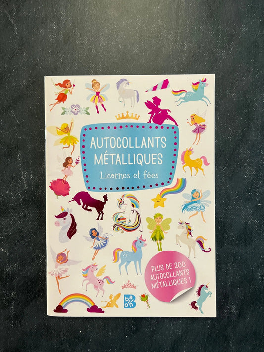 Autocollants métalliques - licornes et fées