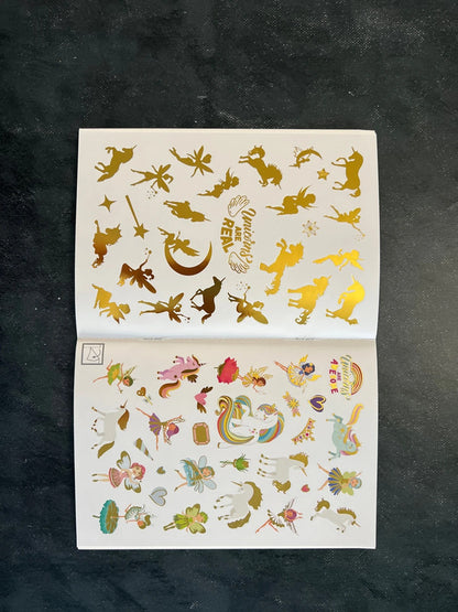 Autocollants métalliques - licornes et fées