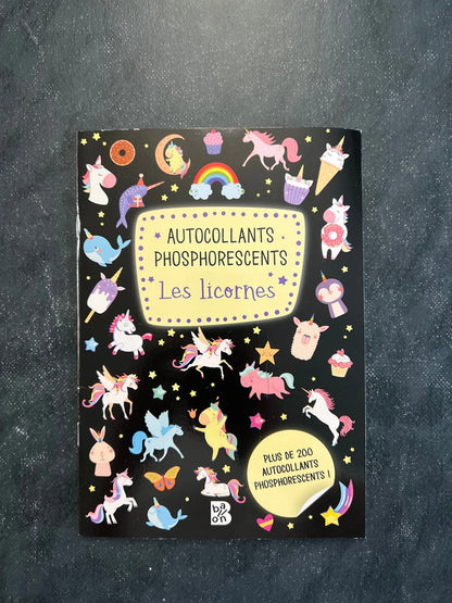 Autocollants phosphorescent - les licornes