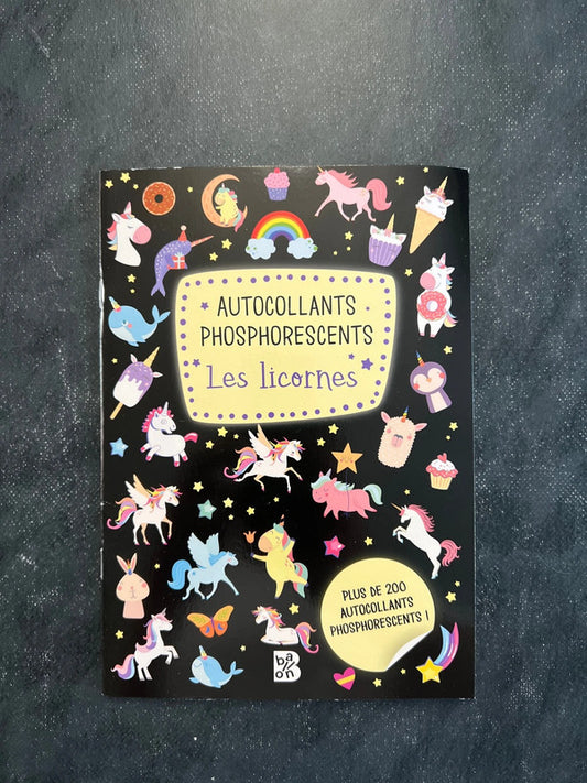 Autocollants phosphorescent - les licornes
