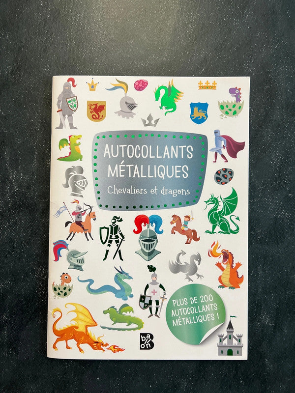 Autocollants métalliques - chevaliers et dragons