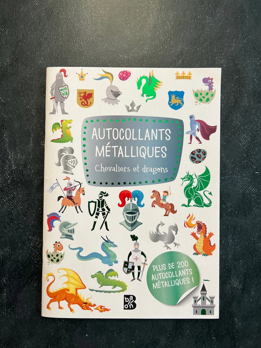 Autocollants métalliques - chevaliers et dragons