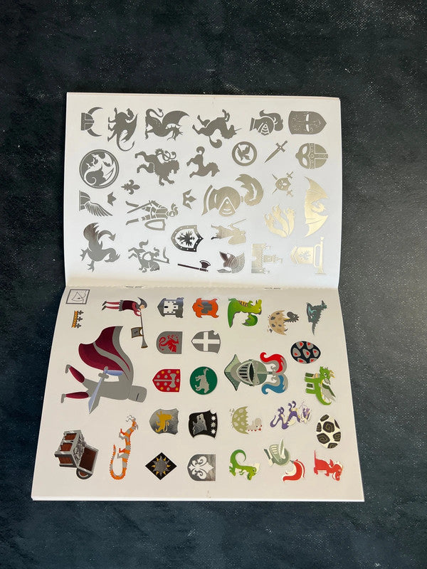 Autocollants métalliques - chevaliers et dragons