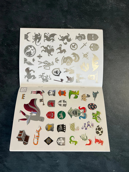 Autocollants métalliques - chevaliers et dragons