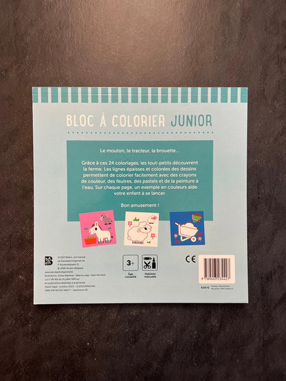 Bloc à colorier junior - la ferme