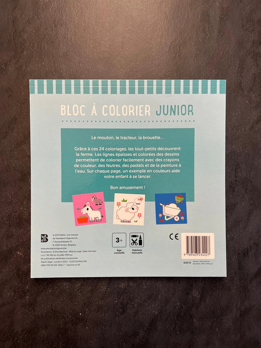 Bloc à colorier junior - la ferme