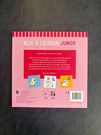 Bloc à colorier junior - les animaux