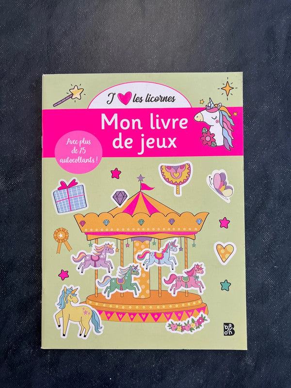 Mon livre de jeux - j’aime les licornes