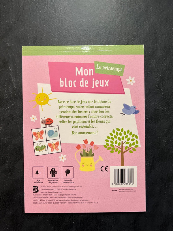 Mon bloc de jeux - le printemps