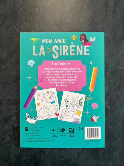 Bloc à colorier - mon amie la sirène