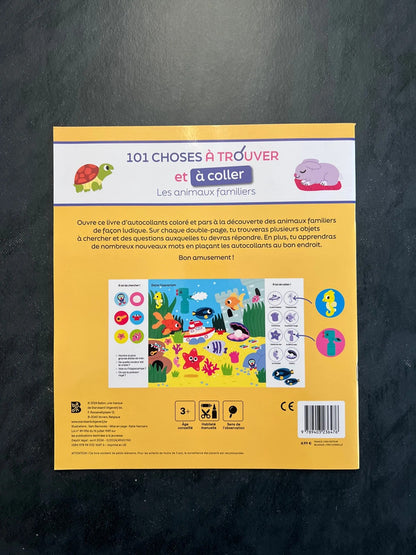 101 choses à trouver et à coller - les animaux familiers