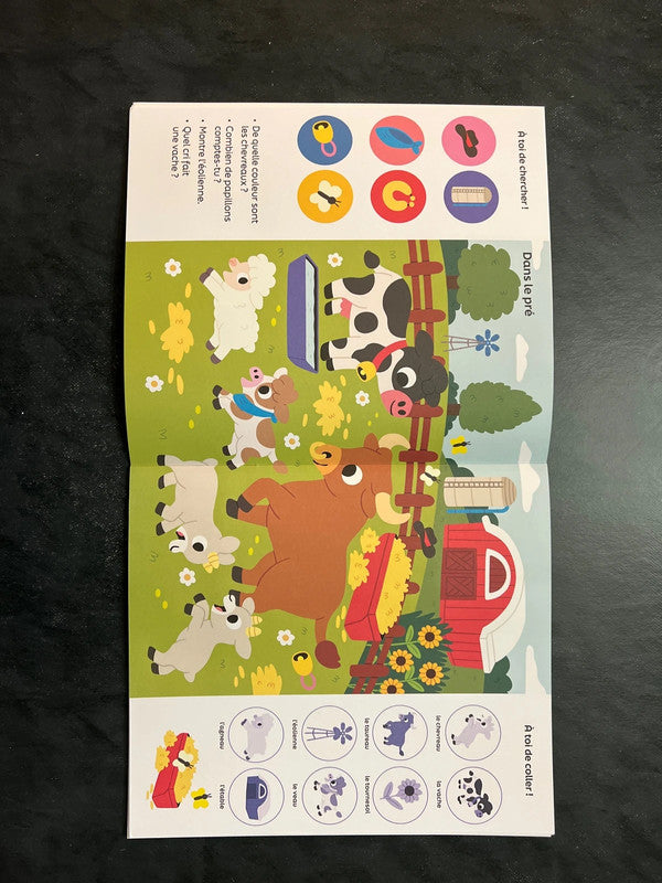 101 choses à trouver et à coller - les animaux de la ferme