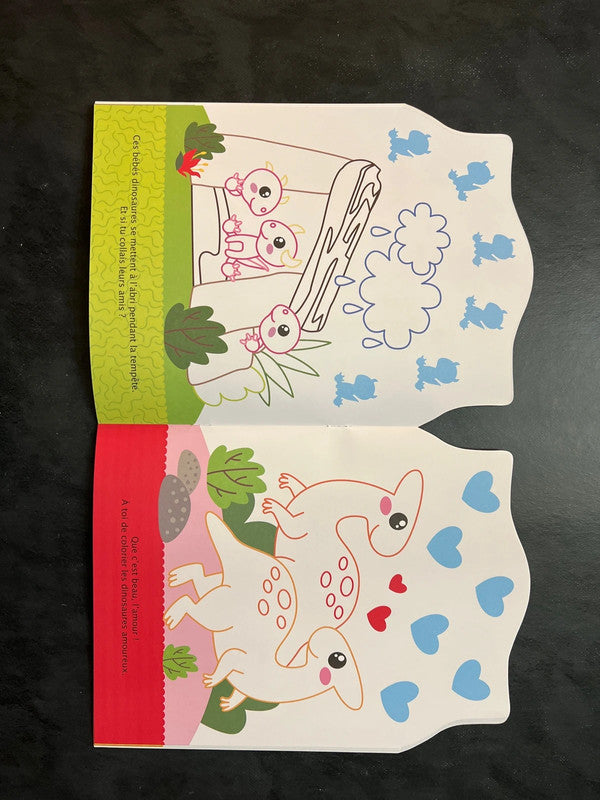 Coller et colorier - bonjour, petit dinosaure !