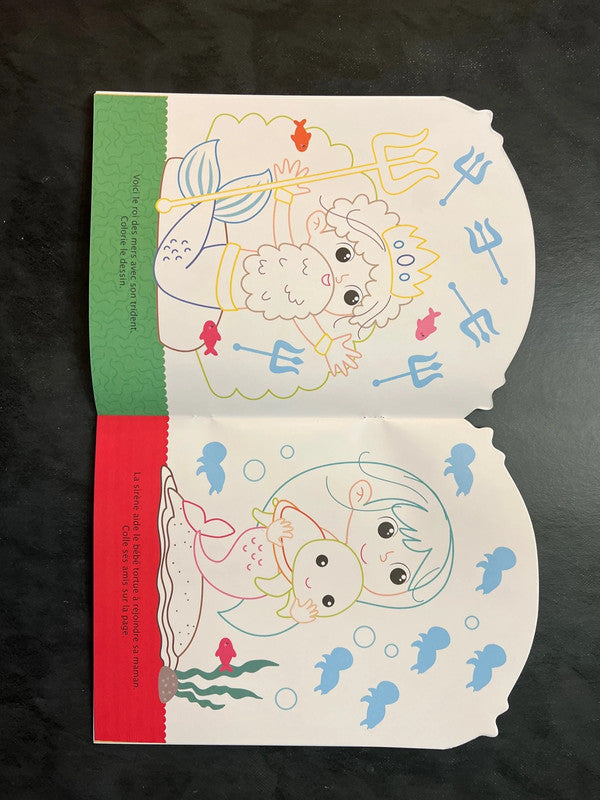 Coller et colorier - bonjour, petite sirène !